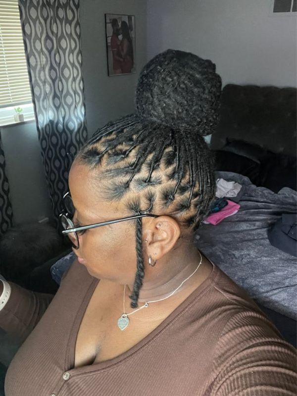 Classic-High-Loc-Bun-Classy-birthday-loc-hairstyles