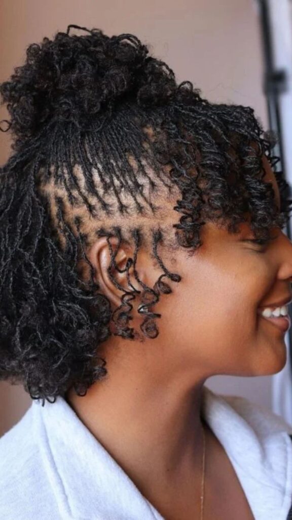 Half-up-half-down-sisterlocks-hairstyle-stylish-and-elegant-look