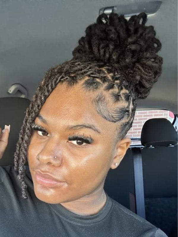Two-Strand-Twist-Locs-in-a-High-Bun